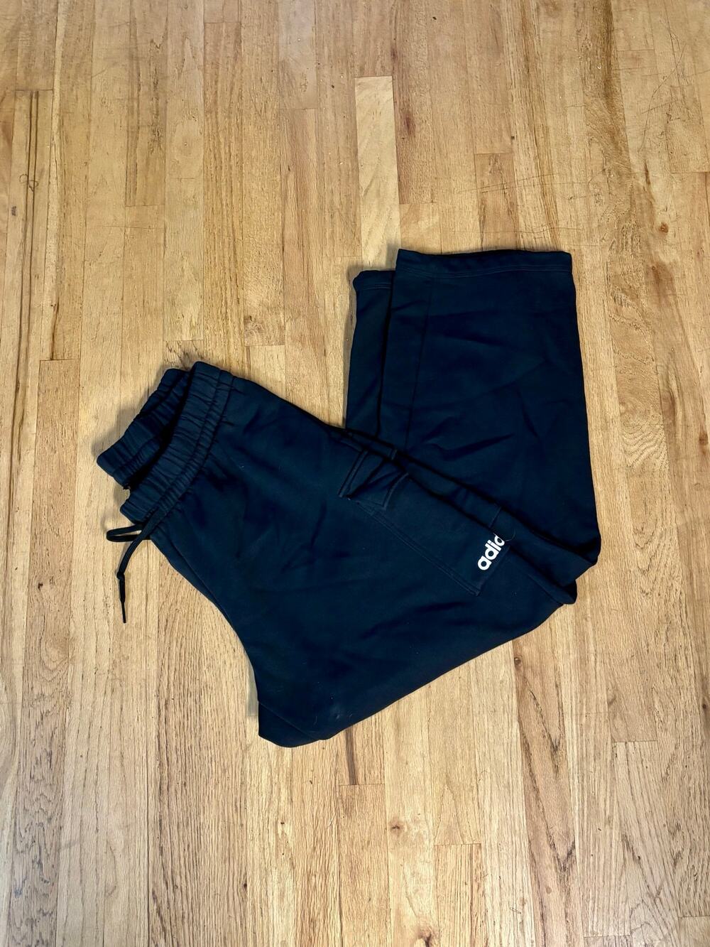 Women’s adidas Black Cargo Wide Leg Pants Sweats Drawstring, Size 1X XXL 20-22